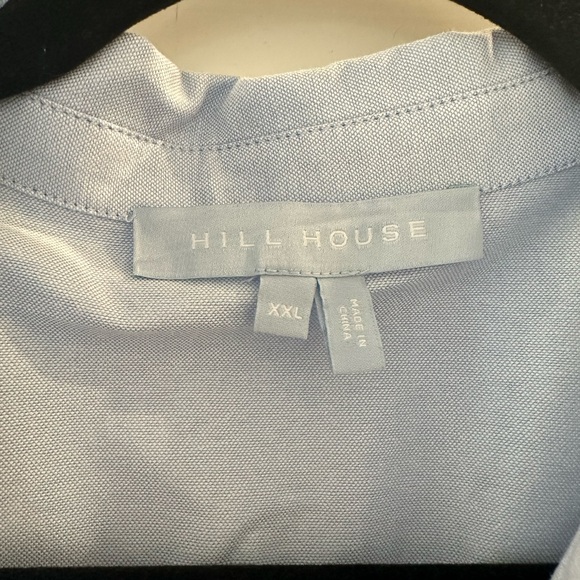 HILL HOUSE Laura Cotton Dress in Oxford Blue Flowers Size XXL Pockets - Picture 7 of 7